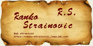 Ranko Strainović vizit kartica